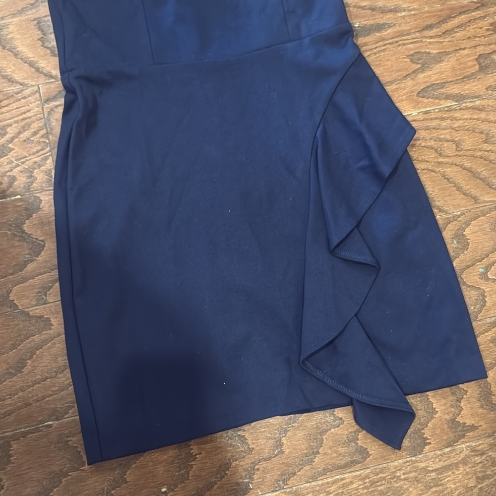 Amanda Uprichard strapless navy ruffle dress, medium - Picture 4 of 9